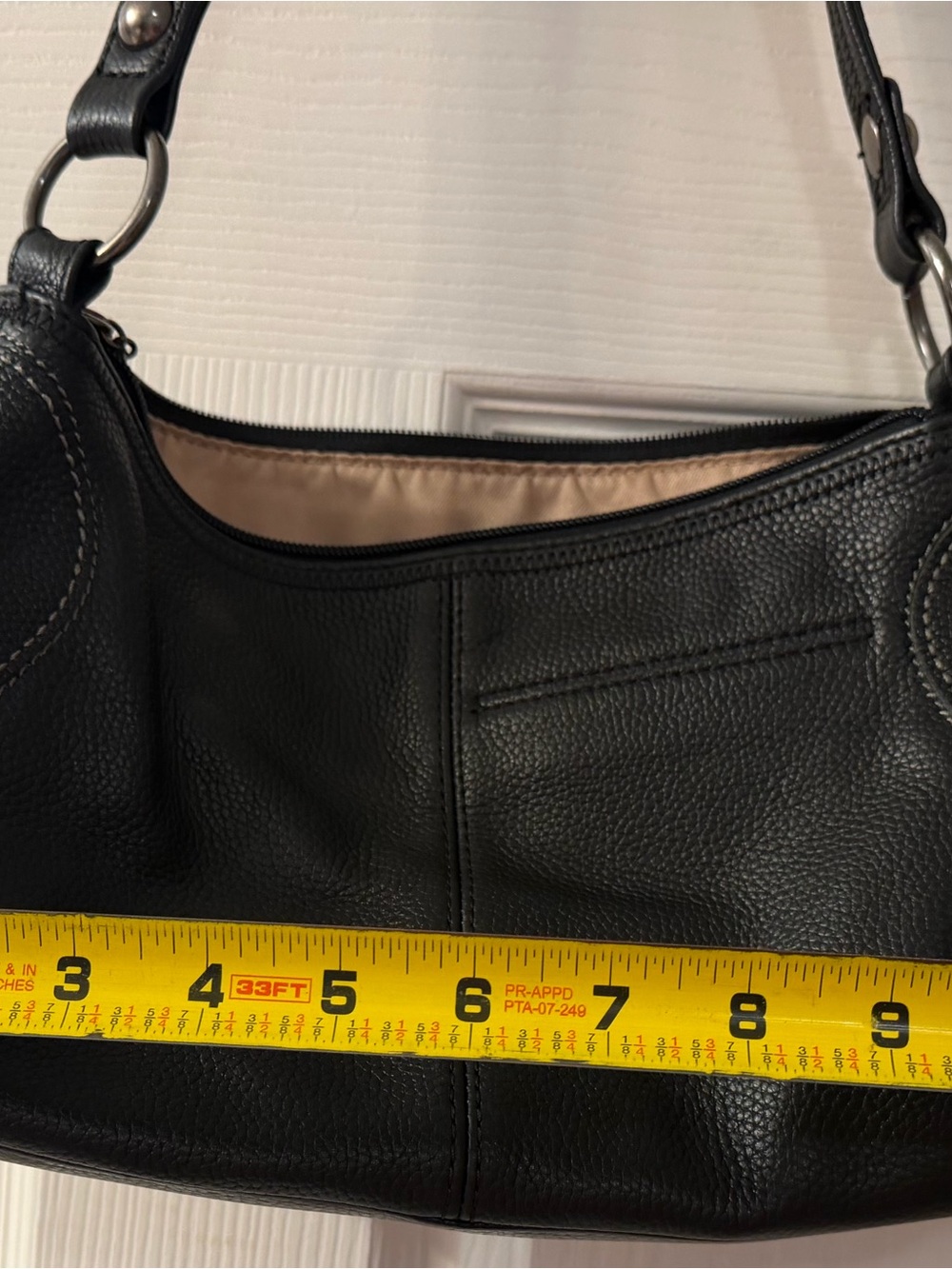 VTG The Sak Black Pebbled Leather Shoulder Bag Y2K It-Bag Gorpcore Minimalist - Picture 8 of 11